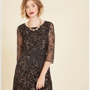 Modcloth formal black n gold dress size 4X unused